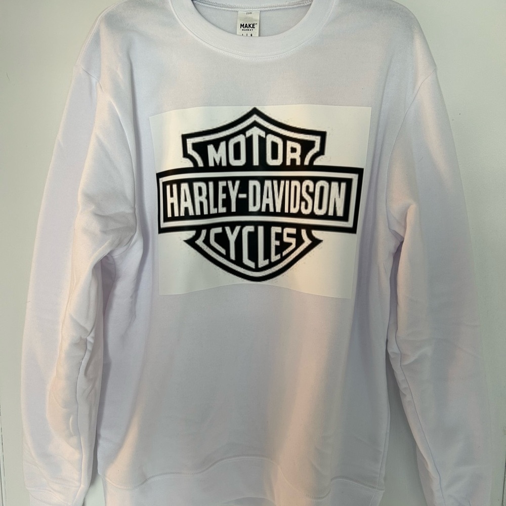 Makers Market White Sweatshirt with Black Logo